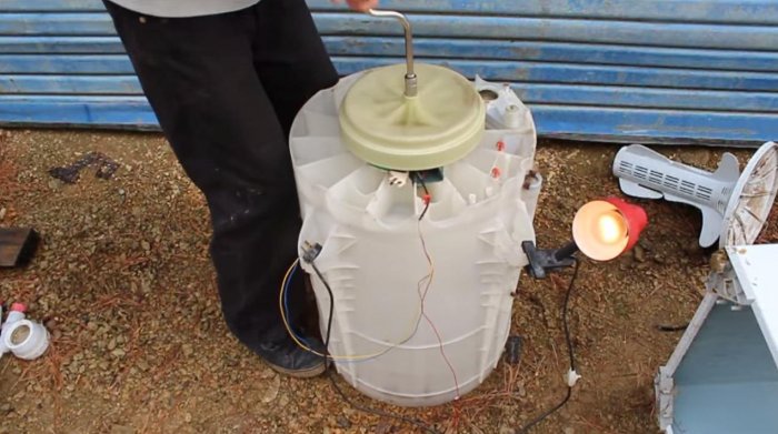 Электрогенератор  гидротурбина из старой стиральной машины