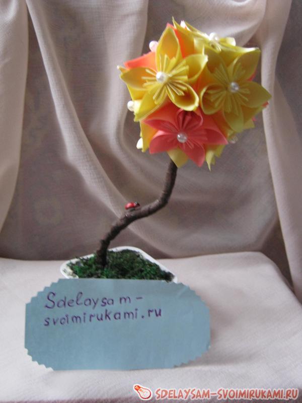 Цветочная кусудама-дерево