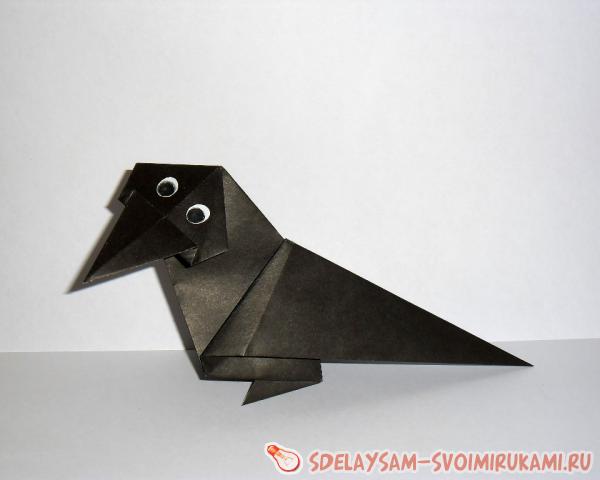 Оригами птицы. Ворон.