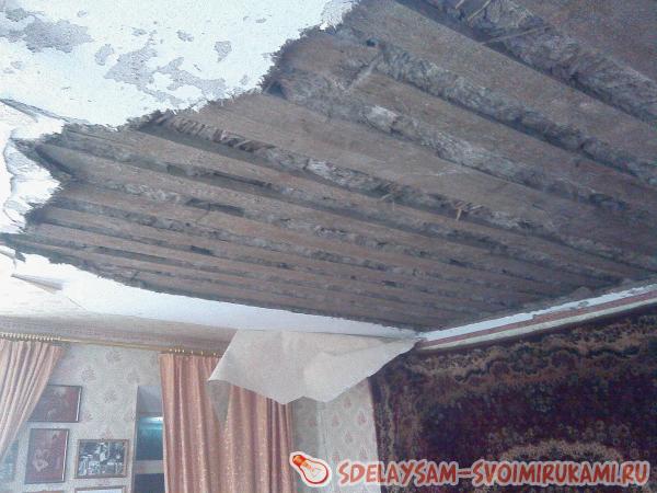 Глиняный потолок и его ремонт