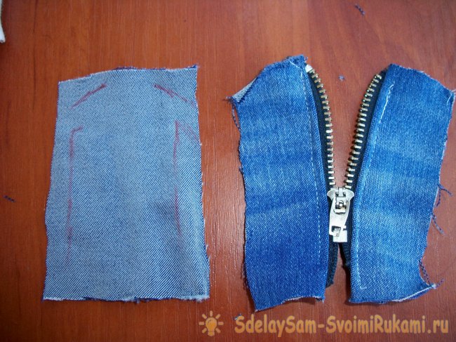 Одежда для куклы из старых джинсов