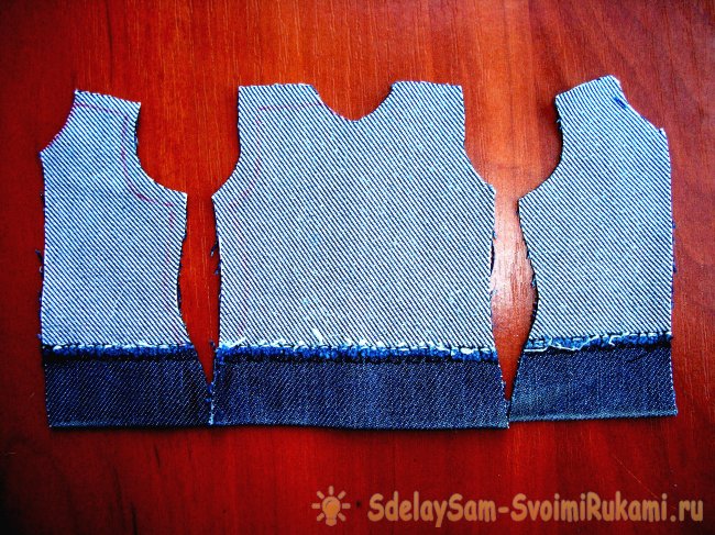 Одежда для куклы из старых джинсов