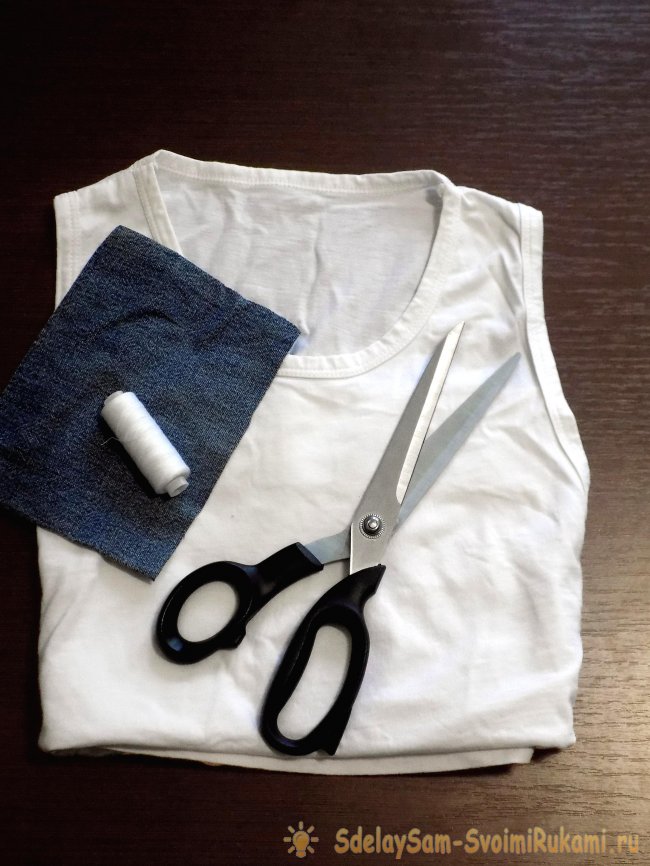 Декорируем белую майку своими руками