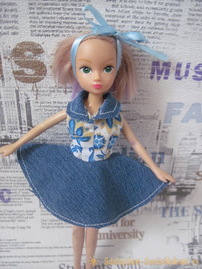 Сарафана с воротником для куклы