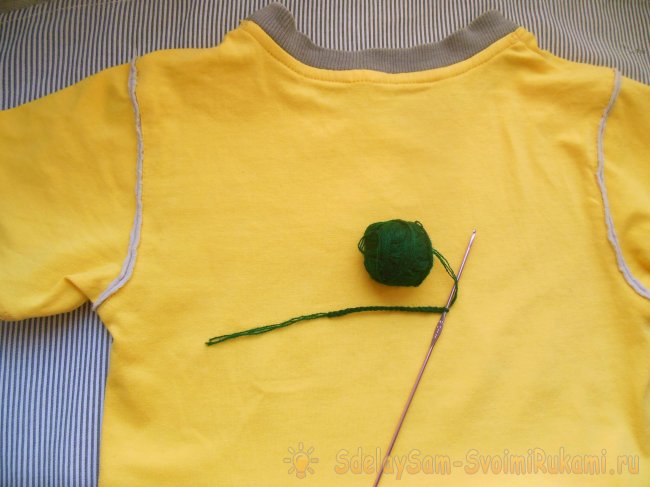 Тропическая аппликация для летней футболки крючком