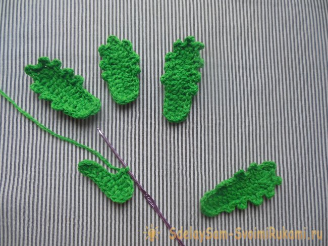 Тропическая аппликация для летней футболки крючком