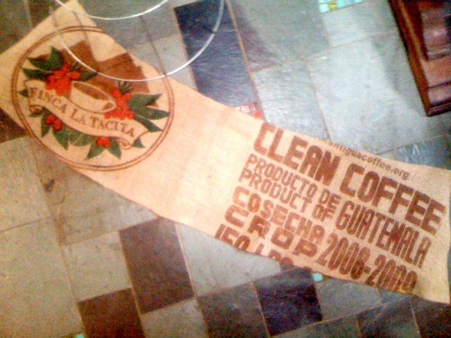 Кофейный светильник Джутовый абажур