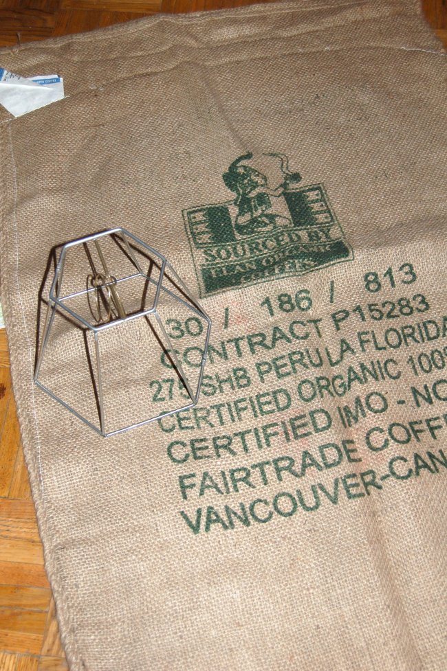 Кофейный светильник Джутовый абажур