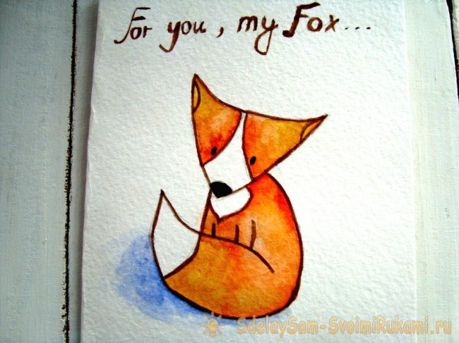 Нарисованная милая открытка своими руками