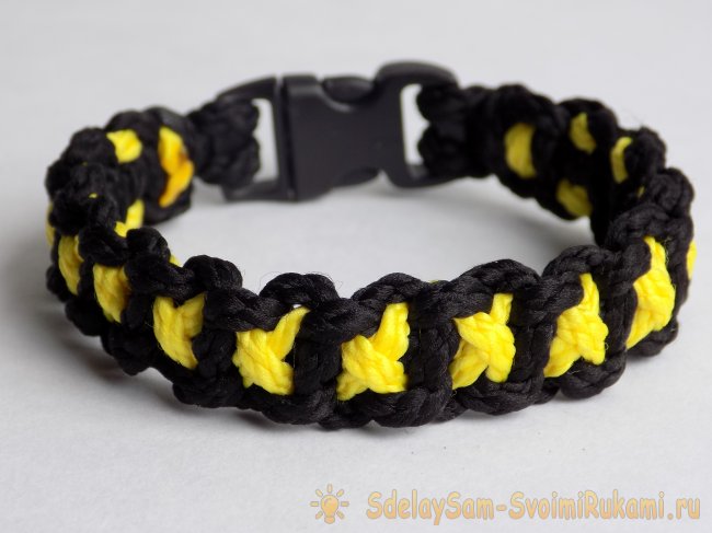 Как сплести браслет Икс из шнуров