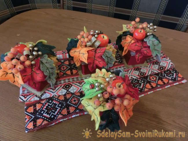 Осенний букет из фетра