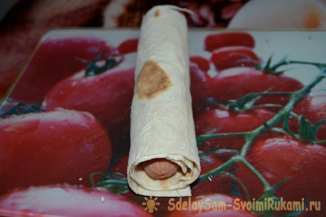 Сосиски в лаваше за 5 минут