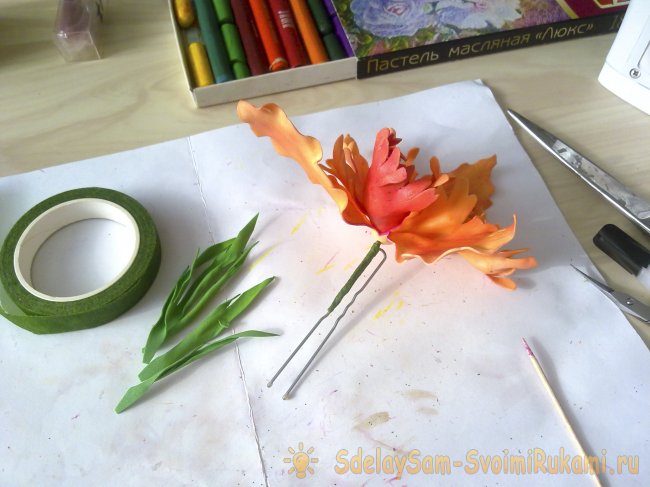 Орхидея — новогоднее украшение для волос