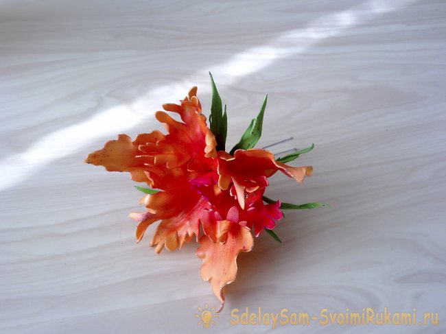 Орхидея — новогоднее украшение для волос