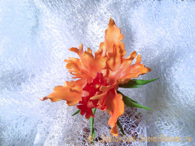 Орхидея — новогоднее украшение для волос