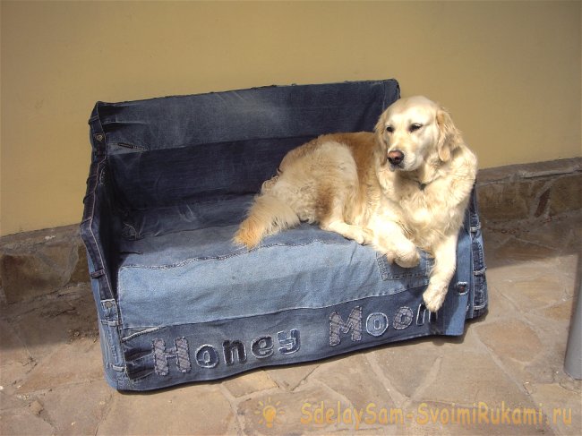 Шьём из джинсов чехол на диванчик
