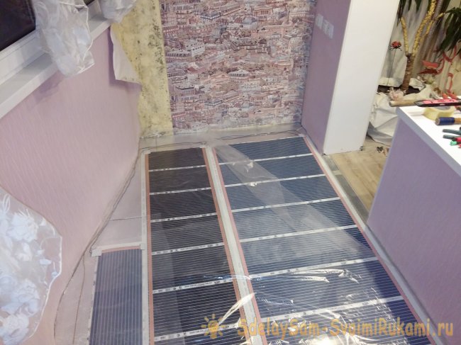 Монтаж инфракрасного пленочного пола