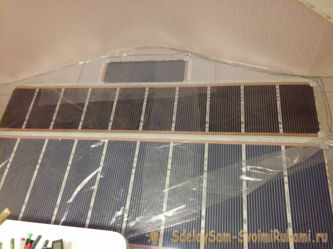 Монтаж инфракрасного пленочного пола