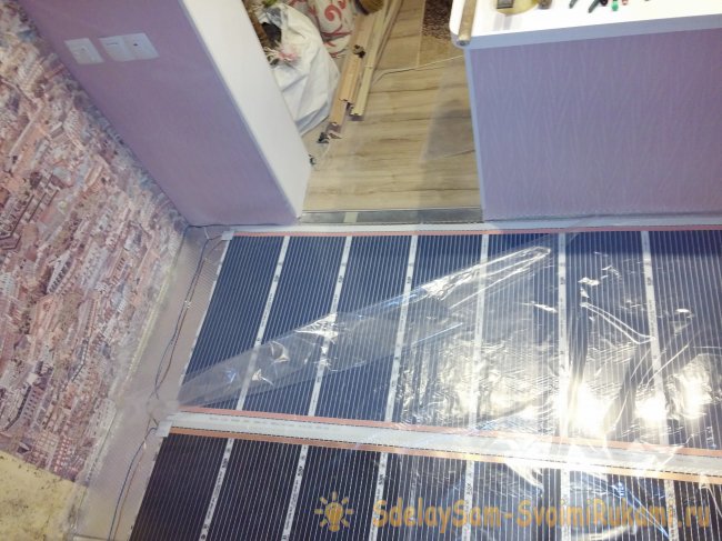 Монтаж инфракрасного пленочного пола