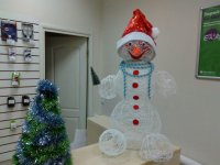 Снеговик из ниток своими руками