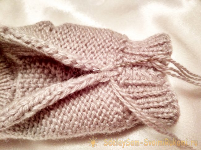 Как связать митенки с узором сова
