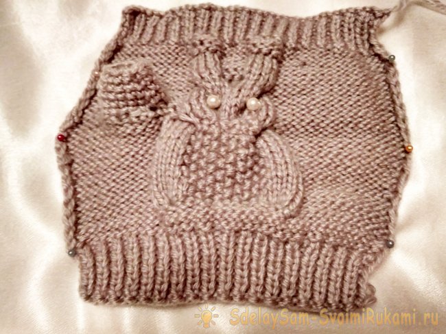 Как связать митенки с узором сова