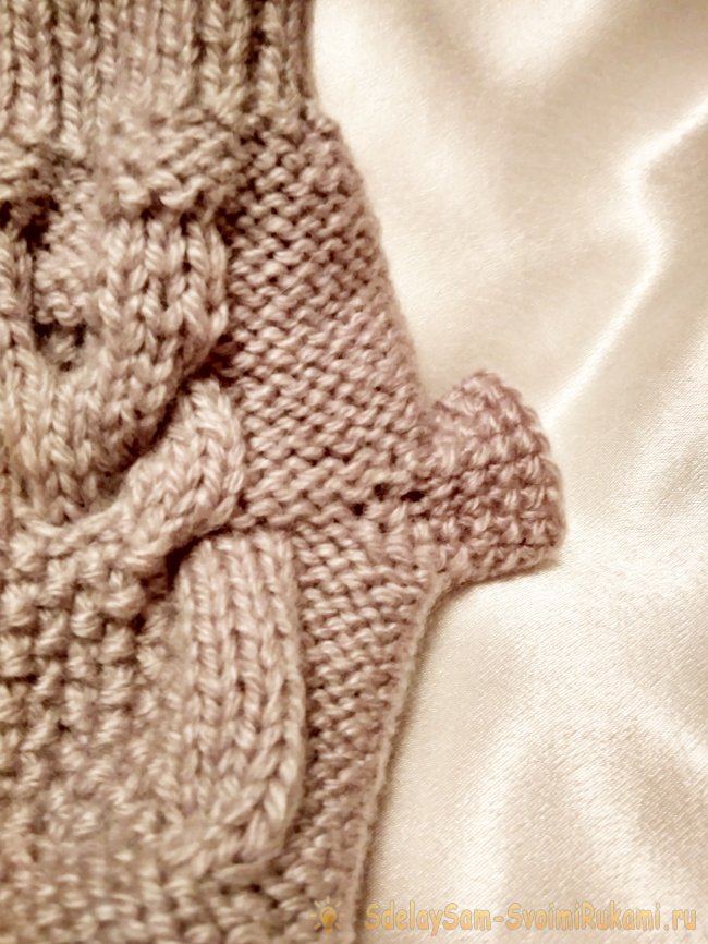 Как связать митенки с узором сова