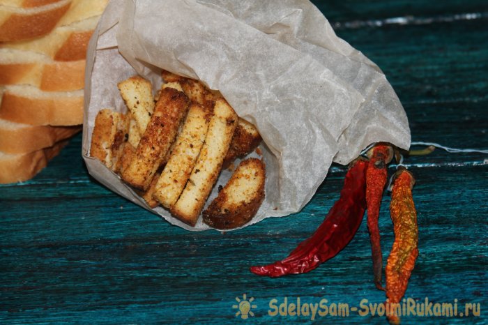 Сухарики из батона за 15 минут