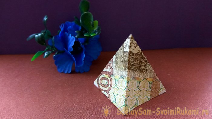 Пирамидка оригами модель из купюры своими руками