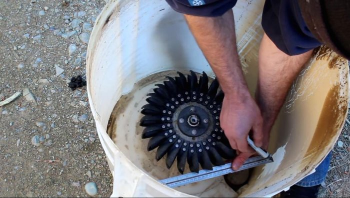 Электрогенератор  гидротурбина из старой стиральной машины