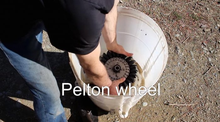 Электрогенератор  гидротурбина из старой стиральной машины