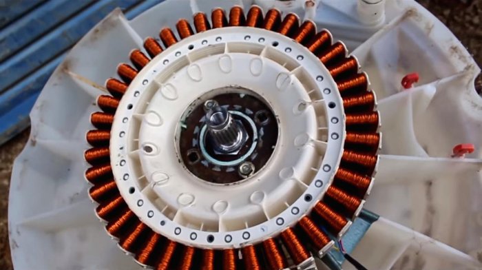 Электрогенератор  гидротурбина из старой стиральной машины