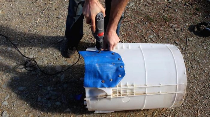 Электрогенератор  гидротурбина из старой стиральной машины