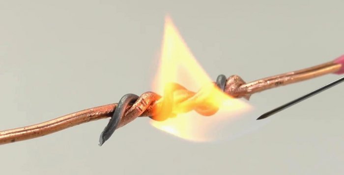 Быстрый способ пайки проводников большого диаметра