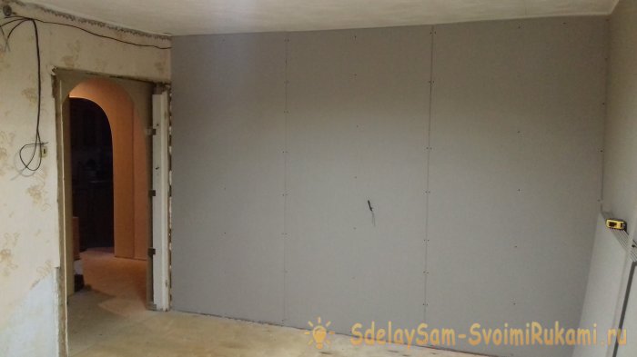Обшивка стен гипсокартоном