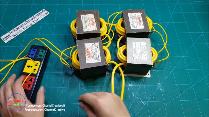 Сварочный аппарат из четырех микроволновок