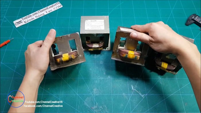 Сварочный аппарат из четырех микроволновок