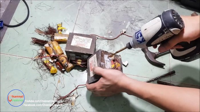 Сварочный аппарат из четырех микроволновок