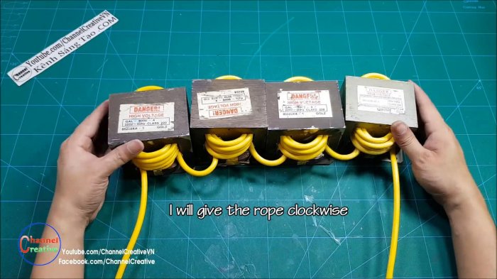 Сварочный аппарат из четырех микроволновок