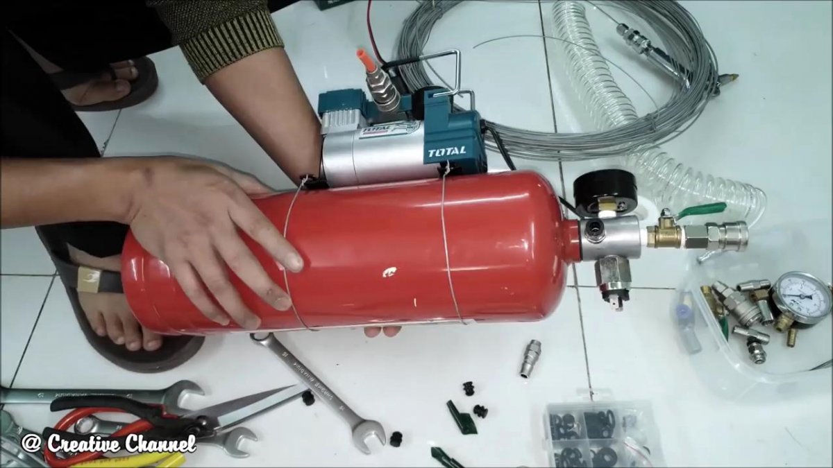 Инструкция по сборке ресивера из огнетушителя для компрессора 12 В своими руками