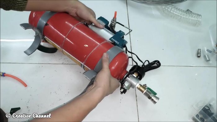 Как из огнетушителя сделать ресивер для компрессора 12 В