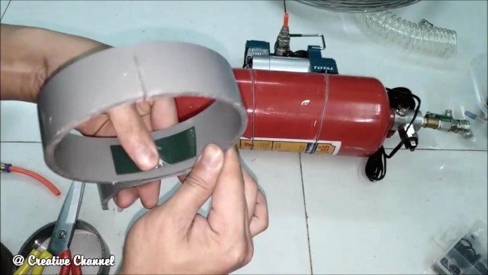 Как из огнетушителя сделать ресивер для компрессора 12 В