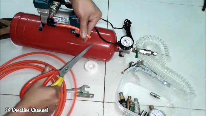 Как из огнетушителя сделать ресивер для компрессора 12 В