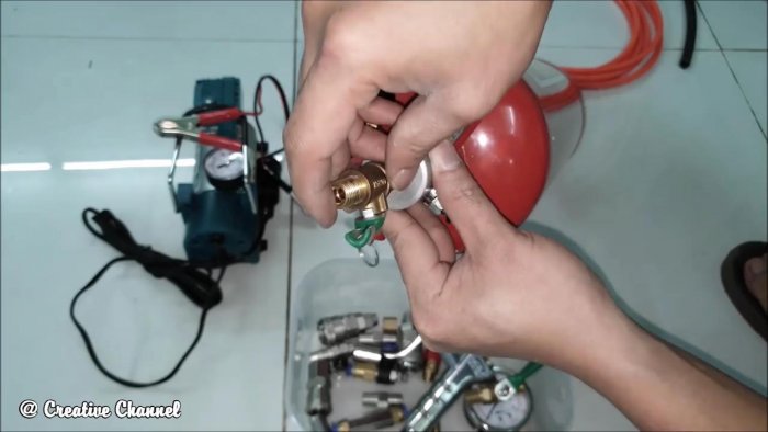 Как из огнетушителя сделать ресивер для компрессора 12 В