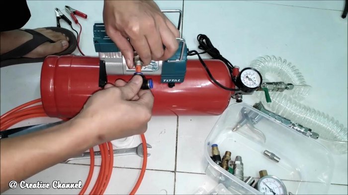 Как из огнетушителя сделать ресивер для компрессора 12 В