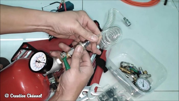 Как из огнетушителя сделать ресивер для компрессора 12 В