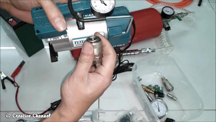 Как из огнетушителя сделать ресивер для компрессора 12 В