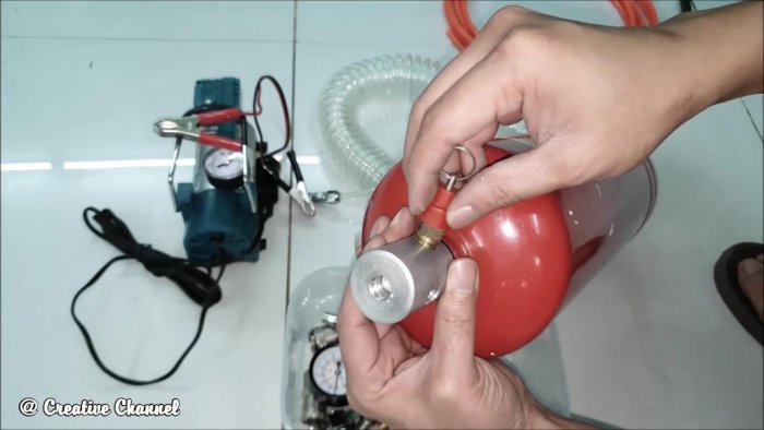 Как из огнетушителя сделать ресивер для компрессора 12 В