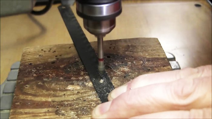 Способ укорочения ножовочного полотна по металлу