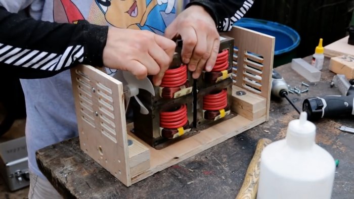 Сварочный аппарат на 200 А из микроволновок